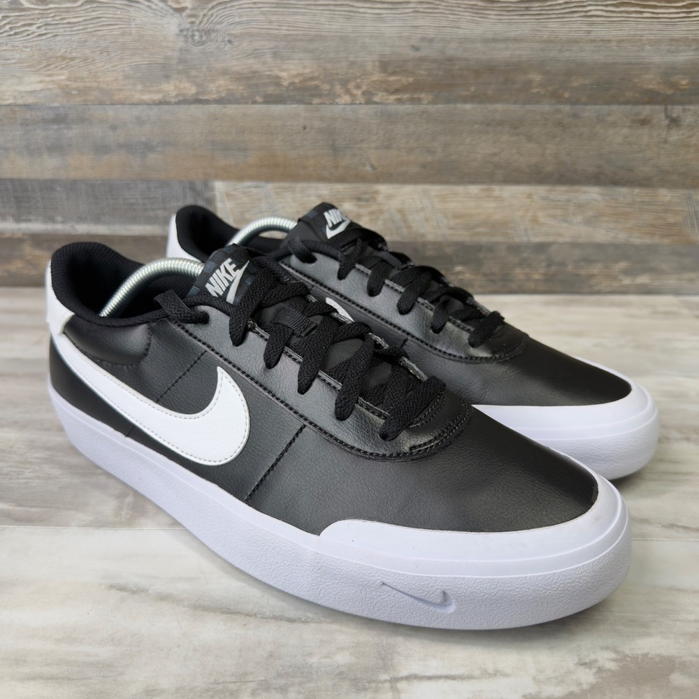 Nike Court Shot Mens Size 11 Sneakers‎ Leather Black White FQ8146-002